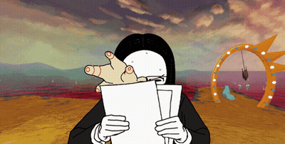 Cartoon Person Holding Paper