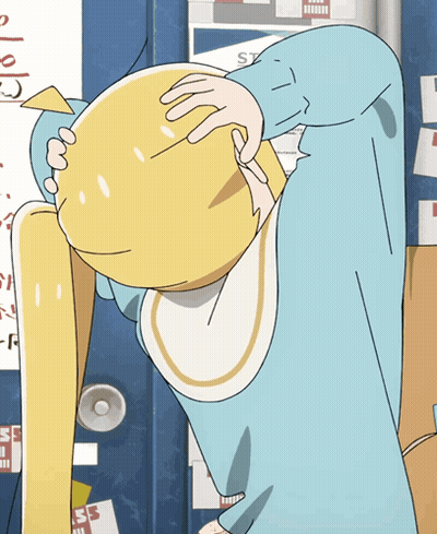 Cartoon Person Holding Yellow Object In Front Of St Sign GIF