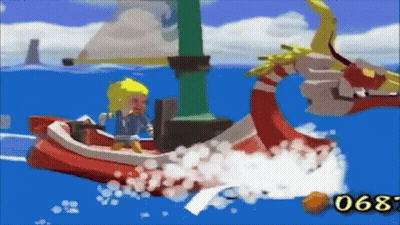 Cartoon Person In Boat On Ocean With Number 068 GIF