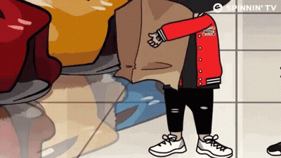 Cartoon Person In Red Jacket And White Sneakers GIF