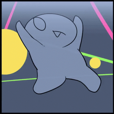 Cartoon Person Laying On Back With Yellow Circle GIF
