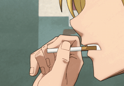 Cartoon Person Lighting Cigarette With Lighter GIF