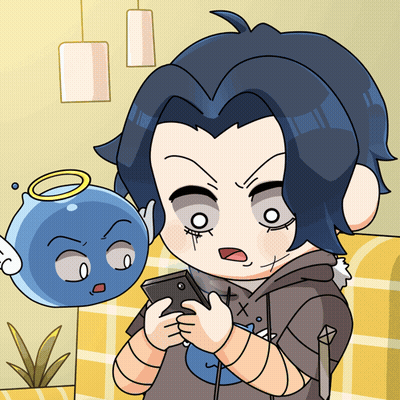 Cartoon Person Looking At Phone GIF