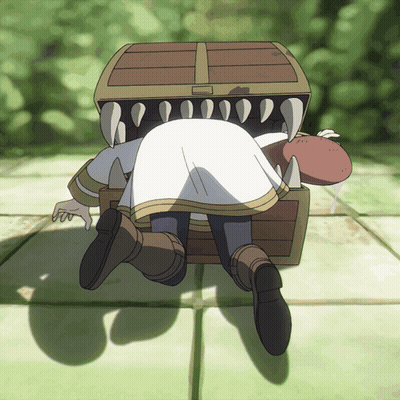 Cartoon Person Lying In Treasure Chest GIF