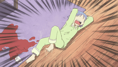 Cartoon Person Lying On Floor With Blood Splash GIF