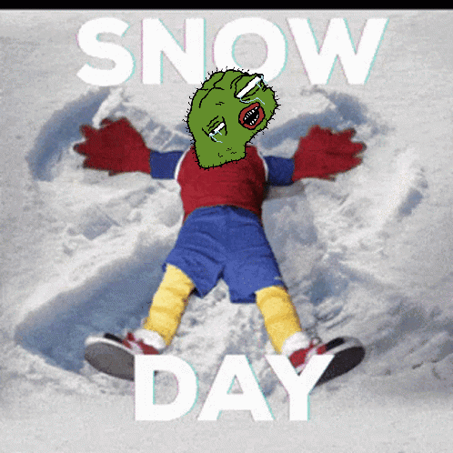 Cartoon Person Making Snow Angel Snow Day GIF