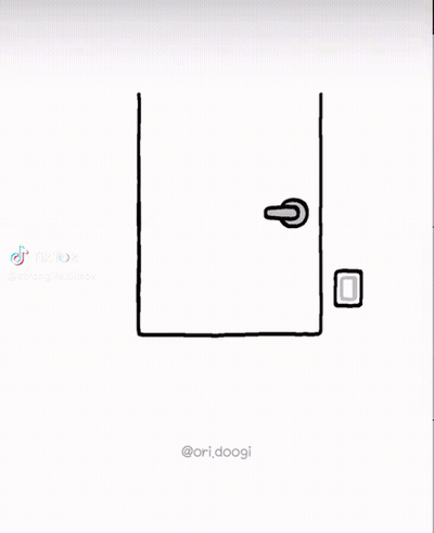 Cartoon Person Opening Door With @Ori.doogi GIF