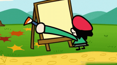 Cartoon Person Painting On Easel GIF
