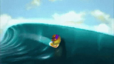 Cartoon Person Riding A Wave GIF