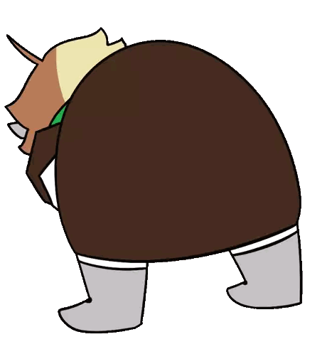 Cartoon Person's Butt With Green Scarf Sticker