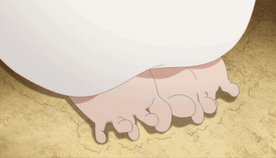 Cartoon Person's Feet Covered By White Towel GIF