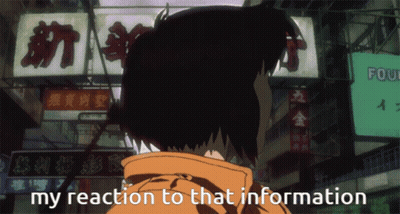 Cartoon Person Saying My Reaction To That Information GIF