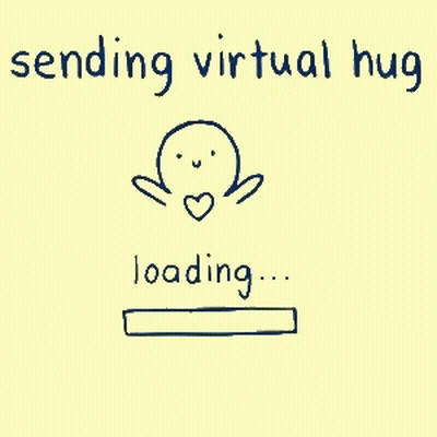 Cartoon Person Sending Virtual Hug GIF
