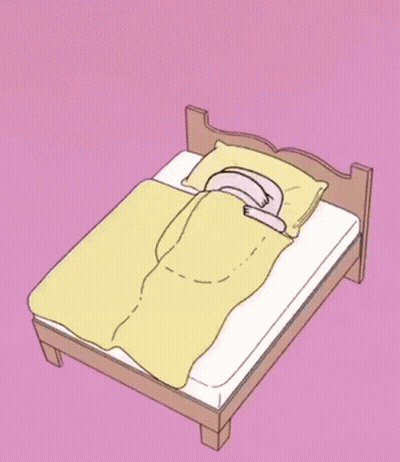 Cartoon Person Sleeping On Bed With Pillow And Blanket GIF