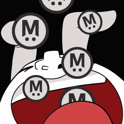 Cartoon Person Surrounded By Letter M GIF