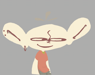 Cartoon Person With Big Ears And Smile GIF