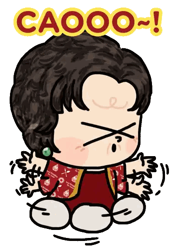 Cartoon Person With Caooo Sticker