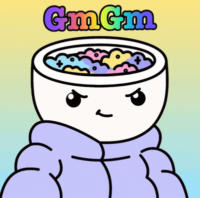 Cartoon Person With Cereal Bowl Saying G'm G'm GIF