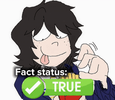 Cartoon Person With Check Mark Next To True Button GIF