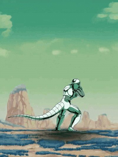Cartoon Person With Dragon Tail Holding Sword GIF