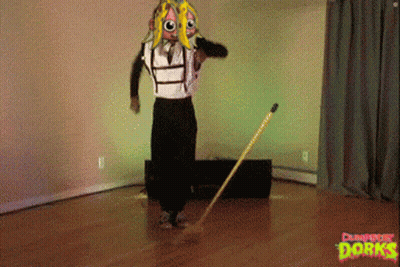 Cartoon Person With Dumpster Dorks Text GIF