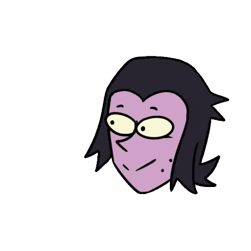 Cartoon Person With Glasses And Hearts Sticker
