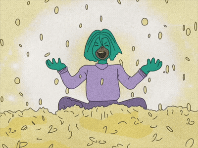 Cartoon Person With Green Hair And Purple Shirt GIF