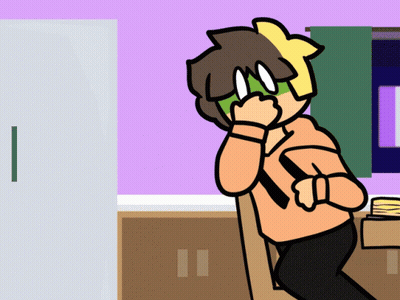 Cartoon Person With Green Mask GIF