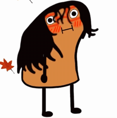 Cartoon Person With Leaves Around Feet GIF