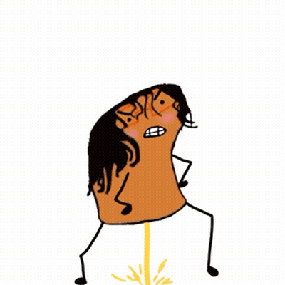 Cartoon Person With Long Hair And Music Notes GIF