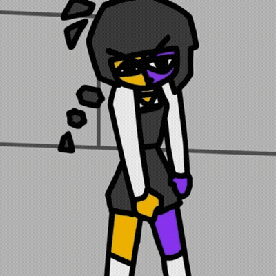 Cartoon Person With Purple Face GIF