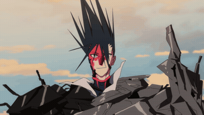 Cartoon Person With Red Face And Black Hair GIF