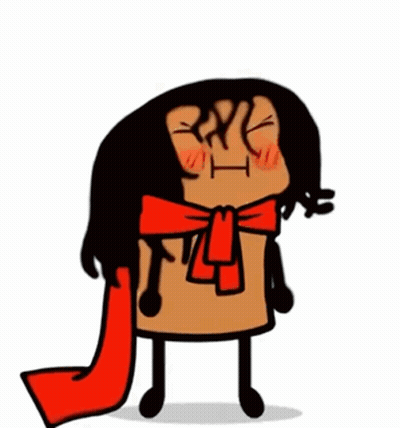 Cartoon Person With Red Scarf GIF