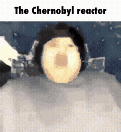 Cartoon Person With The Chernobyl Reactor