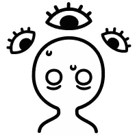 Cartoon Person With Three Eyes Sticker