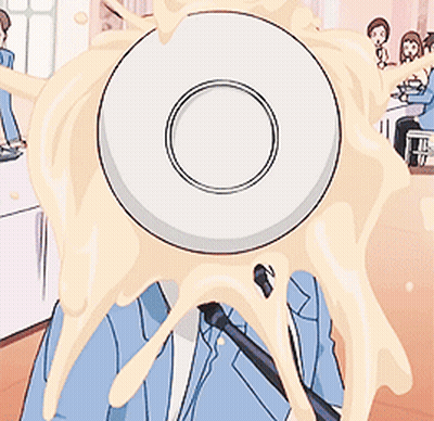 Cartoon Person With White Plate On Head GIF