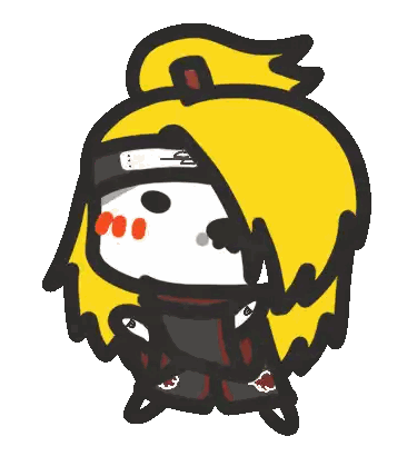 Cartoon Person With Yellow Hair And Red Eyes Sticker