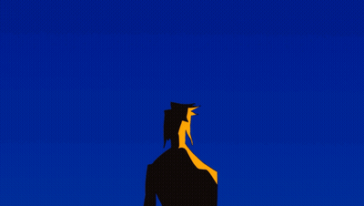 Cartoon Person With Yellow Hair And Yellow Eye GIF