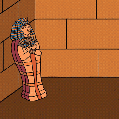 Cartoon Pharaoh Holding Snake GIF