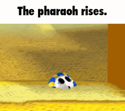 Cartoon Pharaoh Rising In Sand GIF