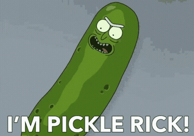 Cartoon Pickle Saying I'm Pickle Rick GIF
