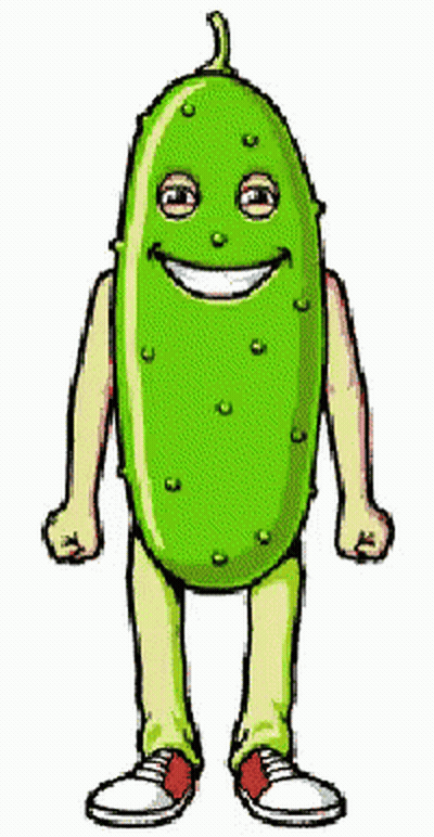 Cartoon Pickle With Arms Legs And Smiling Face GIF