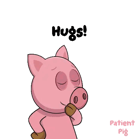 Cartoon Pig Blowing Kiss Hugs Sticker
