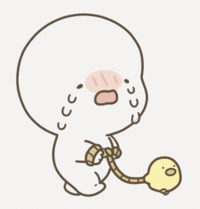 Cartoon Pig Crying Holding Yellow Balloon GIF