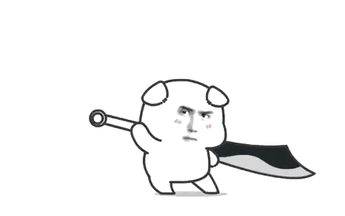 Cartoon Pig Holding Sword With Funny Face Sticker
