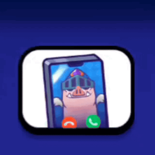 Cartoon Pig In Knight Helmet On Phone GIF