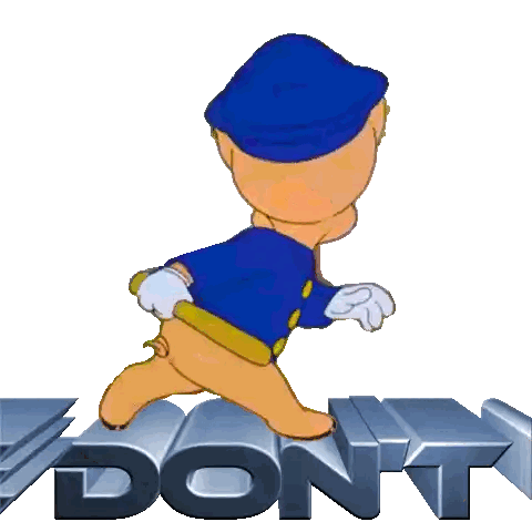 Cartoon Pig In Police Uniform Running Sticker