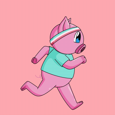 Cartoon Pig Laying Down Saying Fitness Is My Passion GIF