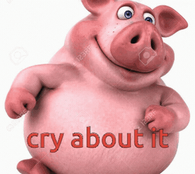 Cartoon Pig Saying Cry About It GIF
