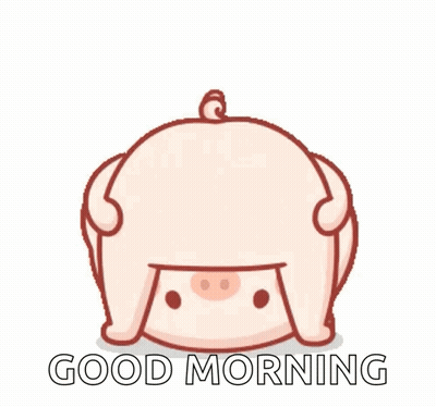 Cartoon Pig Saying Good Morning GIF